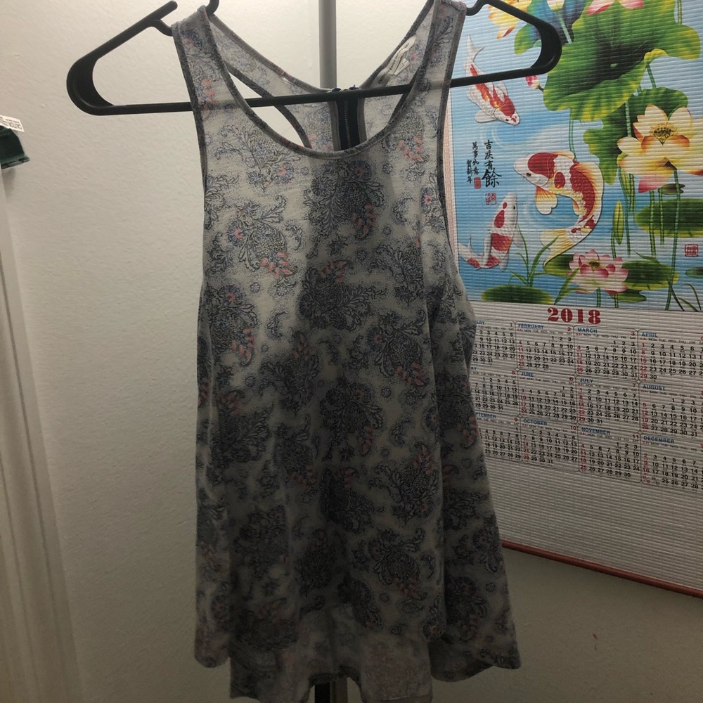 Floral American eagle tank- top
